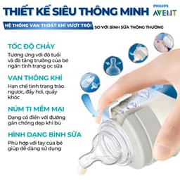 Thumbnail Bình Sữa Philips Avent Shrink Wrap Classic Cho Bé Cổ Rộng Natural An Toàn, Chống Đầy Hơi Sặc Sữa 125ml 3
