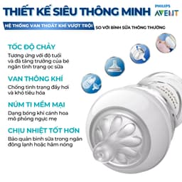 Thumbnail Bình Sữa Philips Avent Natural Thủy Tinh Mô Phỏng Tự Nhiên Cao Cấp Cho Bé, Chống Đầy Hơi Sặc Sữa 240ml 3
