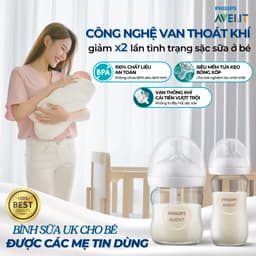 Thumbnail Bình Sữa Philips Avent Natural Thủy Tinh Mô Phỏng Tự Nhiên Cao Cấp Cho Bé, Chống Đầy Hơi Sặc Sữa 240ml 1