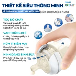 Thumbnail Bình Sữa Philips Avent Natural Cho Bé, Bình Sữa Mô Phỏng Tự Nhiên Mới, Chống Đầy Hơi Sặc Sữa 330ml 4