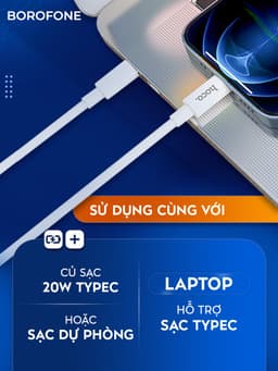 Thumbnail Dây sạc nhanh Hoco X56 H-UPF01-GR bọc nylon bện,hỗ trợ dòng sạc 3.0A, PD 20W, dài 1M cho iphone ipad 1