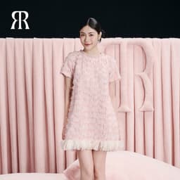 Thumbnail RẬP MOMMY & BABY - Đầm Hồng Cổ Tròn Kết Dây Tweed Tay Ngắn - PARIS 04 4