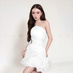 Thumbnail Váy trắng dự tiệc MINA thiết kế dáng xoè chất liệu lụa - MN301 2