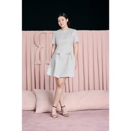 Thumbnail RẬP - Đầm Cổ Tròn Tay Ngắn Tùng Xòe Đính Nơ Eo - PRIME 24 2