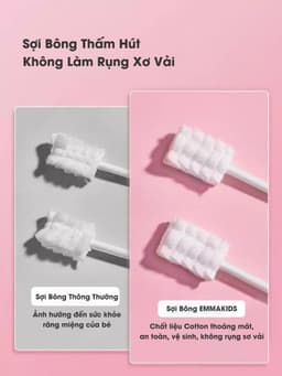 Thumbnail Hộp 30 Que Gạc Rơ Lưỡi Cho Bé Sơ Sinh & Trẻ Nhỏ EmmaKids Siêu Mềm, Làm Sạch Dịu Nhẹ, An Toàn, Tiện Lợi IQKAO 2