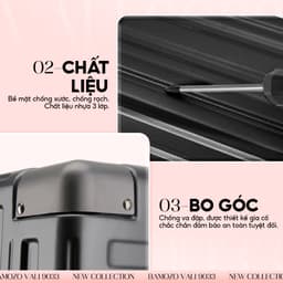 Thumbnail Vali Bamozo 9033 Khung Nhôm Size 20/24/28 Khóa Số Bảo Mật Bịt 4 Góc Chống Va Đập Bảo Hành 5 năm 2