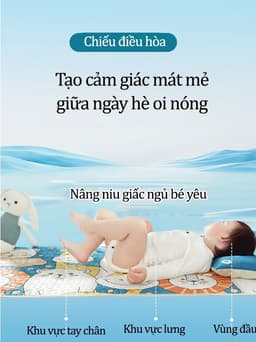 Thumbnail Chiếu Điều Hòa Cao Su Non IQKAO Cho Bé Kèm Gối Mát Lưng, Thoáng Khí, Không Cần Bật Điều Hòa – Size 60x120cm 2