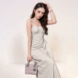 Thumbnail Đầm dự tiệc thương hiệu Đầm Váy Mina thiết kế hai dây dáng xoè midi chất liệu Linen MN241 1