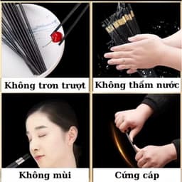 Thumbnail Hộp 10 đôi Đũa ăn cơm cao cấp Hàn Quốc mạ vàng chống trơn trượt nấm mốc 3