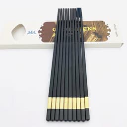 Thumbnail Hộp 10 đôi Đũa ăn cơm cao cấp Hàn Quốc mạ vàng chống trơn trượt nấm mốc 2
