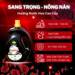 Thumbnail ComBo 2 Can Nước Giặt Xả HygienC Plus 3,6Kg/ Can Hương Nước Hoa Làm Sạch Vết Bẩn 4