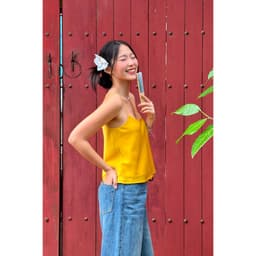 Thumbnail TheBlueTshirt - Áo lụa hai dây 2 lớp cho nữ - Daily Cami Top - Women 2