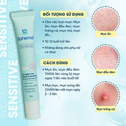 Thumbnail Gel Giảm Mụn Sahemul Sensitive Chuyên Biệt Mụn Ẩn, Mụn Đầu Đen 20gr [TẶNG KEM MỤN 10GR] 2