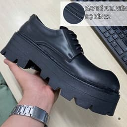 Thumbnail Giày chunky derby da mũi cong tăng chiều cao thời trang INICHI GG1318 đế đúc nguyên khối cao 7cm 3