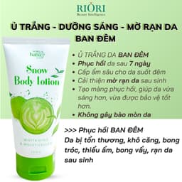 Thumbnail Kem body Ủ Trắng, Phục Hồi, Mờ Rạn da, Dưỡng Ẩm ban đêm   RIORI HANA Snow Body Lotion 150g 1