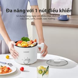 Thumbnail Nồi điện đa năng Samono SW-DG04S lẩu điện 1.5L chống dính, 3 mức nhiệt 150W &450W & hotpot, kèm xửng hấp inox 3