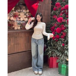 Thumbnail - Áo Ren Tay Loe Phối Nơ Cách Điệu Phong Cách Hàn Quốc Tiểu Thư LYRA - LWNAO019 2