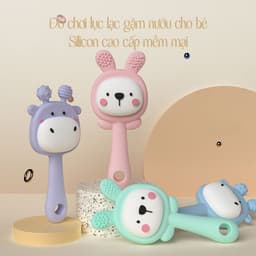 Thumbnail Đồ Chơi Lục Lạc KidAndMom Xúc Xắc Gặm Nướu Cầm Tay Silicone Phát triển Nghe Nhìn 1