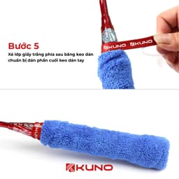 Thumbnail Quấn Cán Vải vợt cầu lông QV10 KUNO Chính Hãng,dày,êm,mịn chống trơn túi 10 chiếc 4