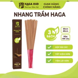 Thumbnail [Live] Nhang trầm Haga 3 Sạch, 100 cây tiết kiệm, Thơm trầm, Ít khói, An toàn sức khỏe - 30cm/40cm 1
