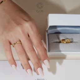 Thumbnail Nhẫn cưới Ribbon vô cực thiết kế vàng 14k & 18k đính full kim cương thiên nhiên Gix Jewel 3