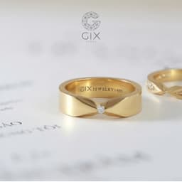Thumbnail Nhẫn cưới Ribbon vô cực thiết kế vàng 14k & 18k đính full kim cương thiên nhiên Gix Jewel 2