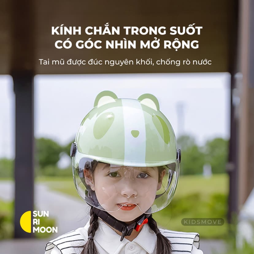 Ảnh Mũ bảo hiểm trẻ em có kính siêu nhẹ Sunrimoon WT-074, cho bé 3-14 tuổi, có chỉnh size vòng đầu 4