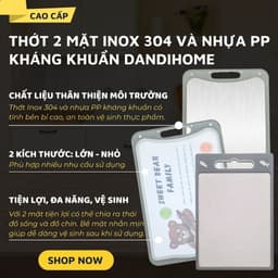 Thumbnail Thớt inox 304 và nhựa kháng khuẩn DandiHome cao cấp hai mặt - Hàng chính hãng 1