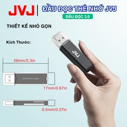 Thumbnail Đầu Đọc Thẻ Nhớ JVJ USB 3.0, Đầu Đọc Thẻ Nhớ SD/TF/Micro SD Tương Thích Với Laptop, Máy Tính,... 1