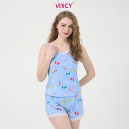 Thumbnail Bộ short thun cotton, áo 2 dây phối ren với họa tiết đặc trưng Noel BST032S11 4