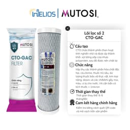 Thumbnail Lõi lọc thô số 2 Mutosi CTO-GAC tích hợp PP1 và CTO than hoạt tính dạng nén hấp thụ tốt hơn GAC-OCB 2