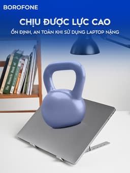 Thumbnail Giá đỡ LAPTOP, MACBOOK, IPAD BOROFONE N4 bằng nhôm có thể điều chỉnh được độ cao, đế tản nhiệt kê laptop 4