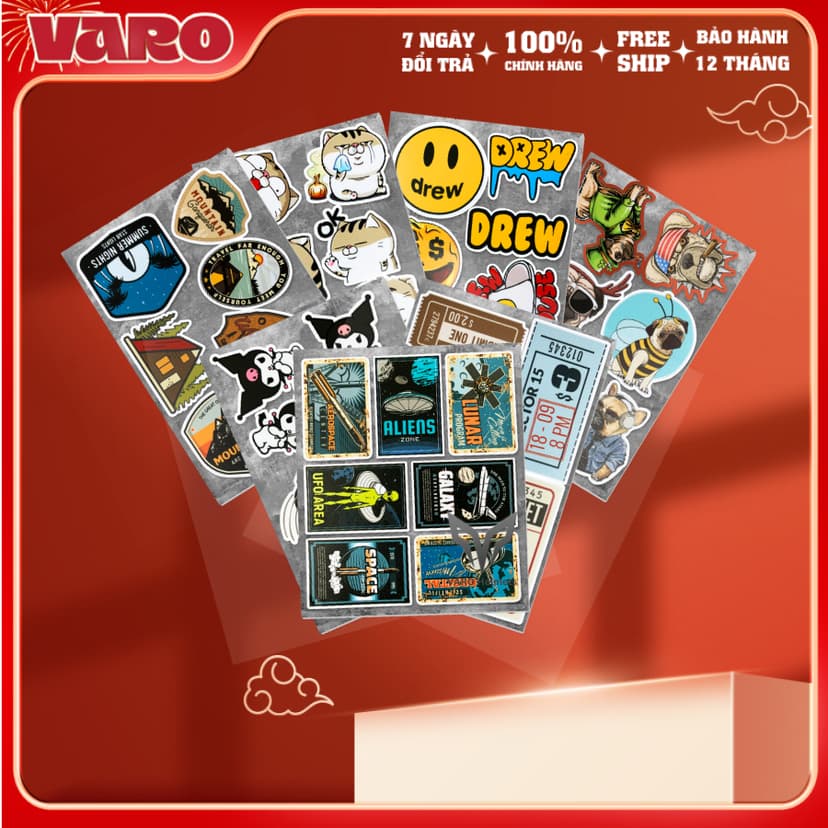 Ảnh Combo 14 Sticker dán mũ bảo hiểm, laptop chống nước cao cấp 1