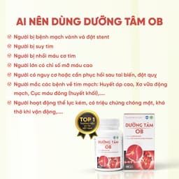 Thumbnail Giảm mỡ máu, ngừa tai biến Dưỡng tâm Ob, Tốt Cho Tim Mạch, Huyết Áp( Hộp 60 viên) 3