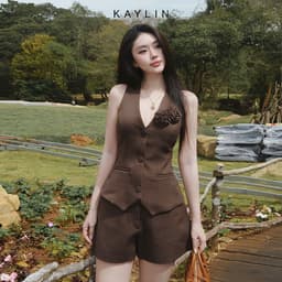 Thumbnail Set KAYLIN áo Gile đính hoa phối quần short chất vải cotton Tuytsi phong cách trẻ trung - N2388 2