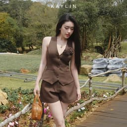 Thumbnail Set KAYLIN áo Gile đính hoa phối quần short chất vải cotton Tuytsi phong cách trẻ trung - N2388 1