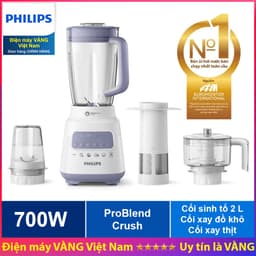 Thumbnail Máy xay sinh tố Philips HR2223 HR2223/00 bộ 3 cối xay nhựa, 5 chế độ cài đặt sẵn, nghiền mịn đá - Hàng chính hãng 1