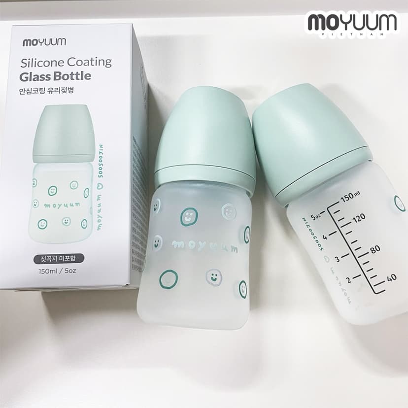 Ảnh Bình Sữa Moyuum Thuỷ Tinh Tráng Silicone ( 150ml/240ml ) 4