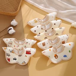 Thumbnail Yếm tròn xoay 360 Xô Muslin chống thấm nhiều họa tiết cho bé trai bé gái sơ sinh KT 22*24 cm 3