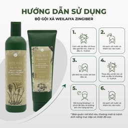 Thumbnail Bộ gội xả chính hãng Weilaiya tinh chất gừng hà thủ ô hỗ trợ mọc tóc ngăn rụng tóc dành cho da khô 3