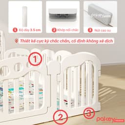 Thumbnail Quây Cũi Nhựa PAKEY Cao Cấp Hình Trái Tim, Chiều Cao Vượt Trội An Toàn Cho Bé - Bảo Hành Trọn Đời 3