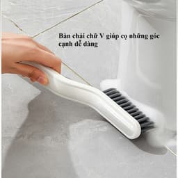 Thumbnail Bàn Chải Nhà Vệ Sinh, Chổi Cọ Toilet Đa Năng Kèm Cây Kẹp Rác - OENON 2