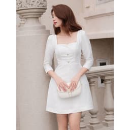Thumbnail JOVEN Đầm Nữ Lida Cổ Vuông Tay Phồng Form Vest 4