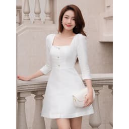 Thumbnail JOVEN Đầm Nữ Lida Cổ Vuông Tay Phồng Form Vest 2