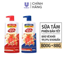 Thumbnail Sữa Tắm Lifebuoy Sạch Khuẩn Bảo Vệ Khỏi 99.9% Vi Khuẩn, Hỗ Trợ Cùng Đề Kháng Da Tự Nhiên 800G/ Phiên bản Tết 888g 1