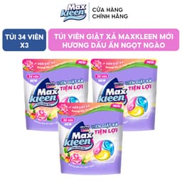Thumbnail Combo 3 Túi Viên Giặt Xả MaxKleen Hương Dấu Ấn Ngọt Ngào (34 viên/Túi) Mới 1