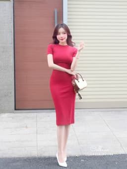 Thumbnail Đầm body nữ dáng dài tay ngắn cổ tròn nhún eo chất thun cotton 4 chiều co giãn Callene (L1481) 2