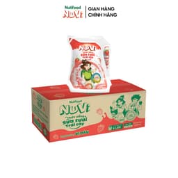 Thumbnail NuVi Thùng Thức Uống Sữa Tươi Trái Cây Vị Dâu 110ml (Túi 110ml x 24) 4