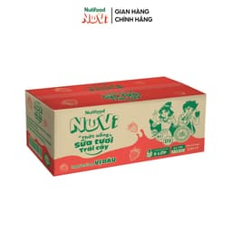 Thumbnail NuVi Thùng Thức Uống Sữa Tươi Trái Cây Vị Dâu 110ml (Túi 110ml x 24) 3