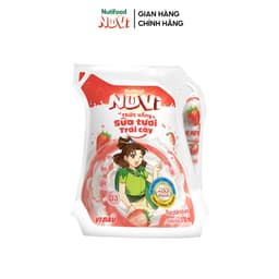 Thumbnail NuVi Thùng Thức Uống Sữa Tươi Trái Cây Vị Dâu 110ml (Túi 110ml x 24) 2